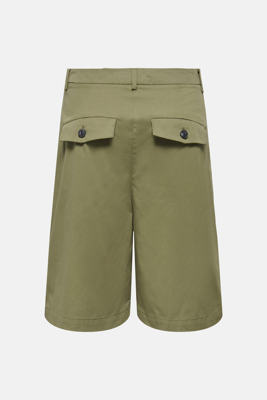 Groene korte broek van ONLY® met achterzakken en donkere knopen, achterzijde, rechte pasvorm
