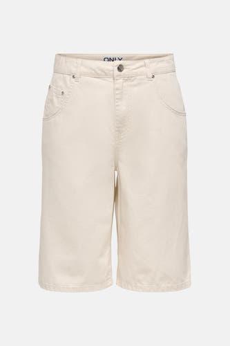Beige Bermuda shorts van ONLY® met klassieke vorm, vijf zakken en zachte stof, front view