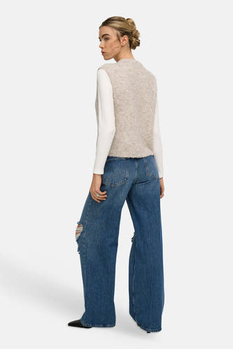 Dames tops pull zonder mouw Écru - ONLY®