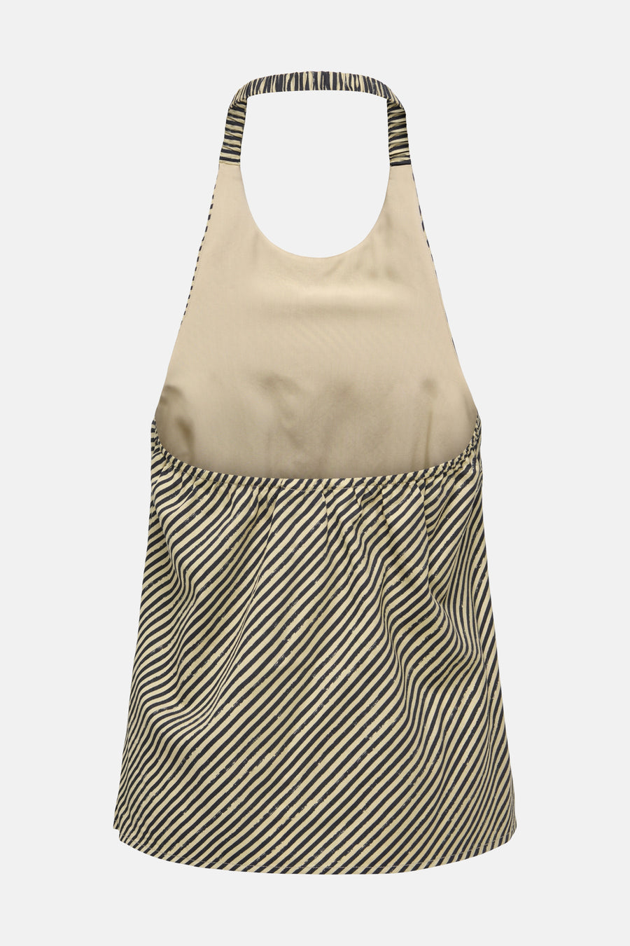 Multicolor mouwloze blouse met diagonale strepen van ONLY®, beige met donkere lijnen, halterhals, voorzijde weergave