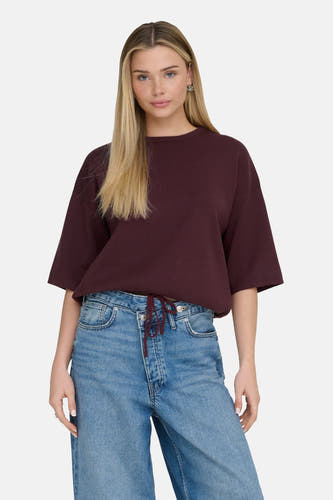 Trui met ronde hals bordeaux - ONLY®