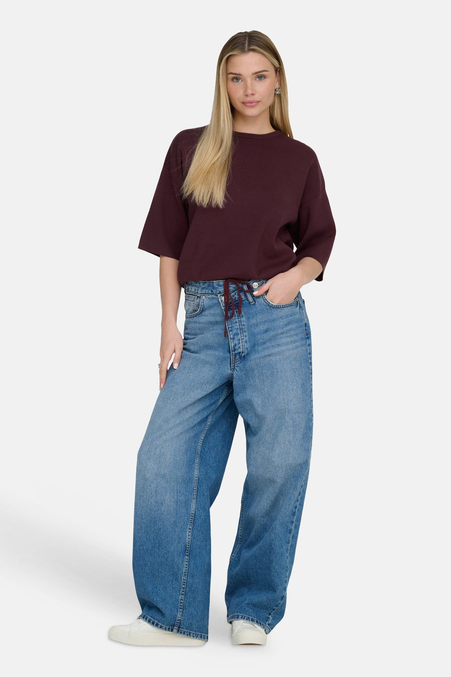 Trui met ronde hals bordeaux - ONLY®