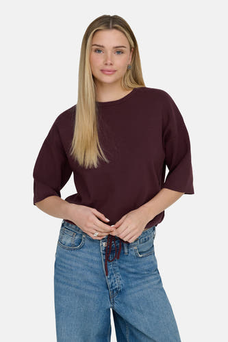 Trui met ronde hals bordeaux - ONLY®