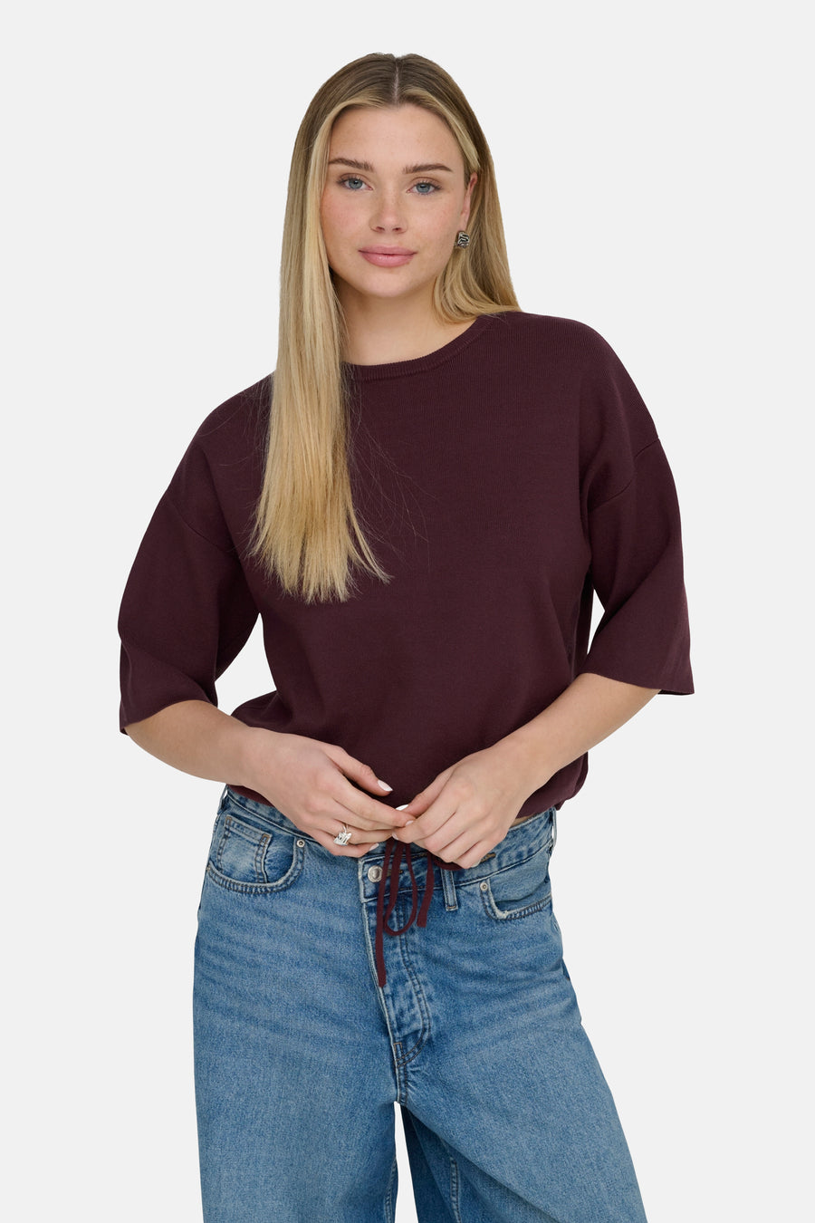 Trui met ronde hals bordeaux - ONLY®