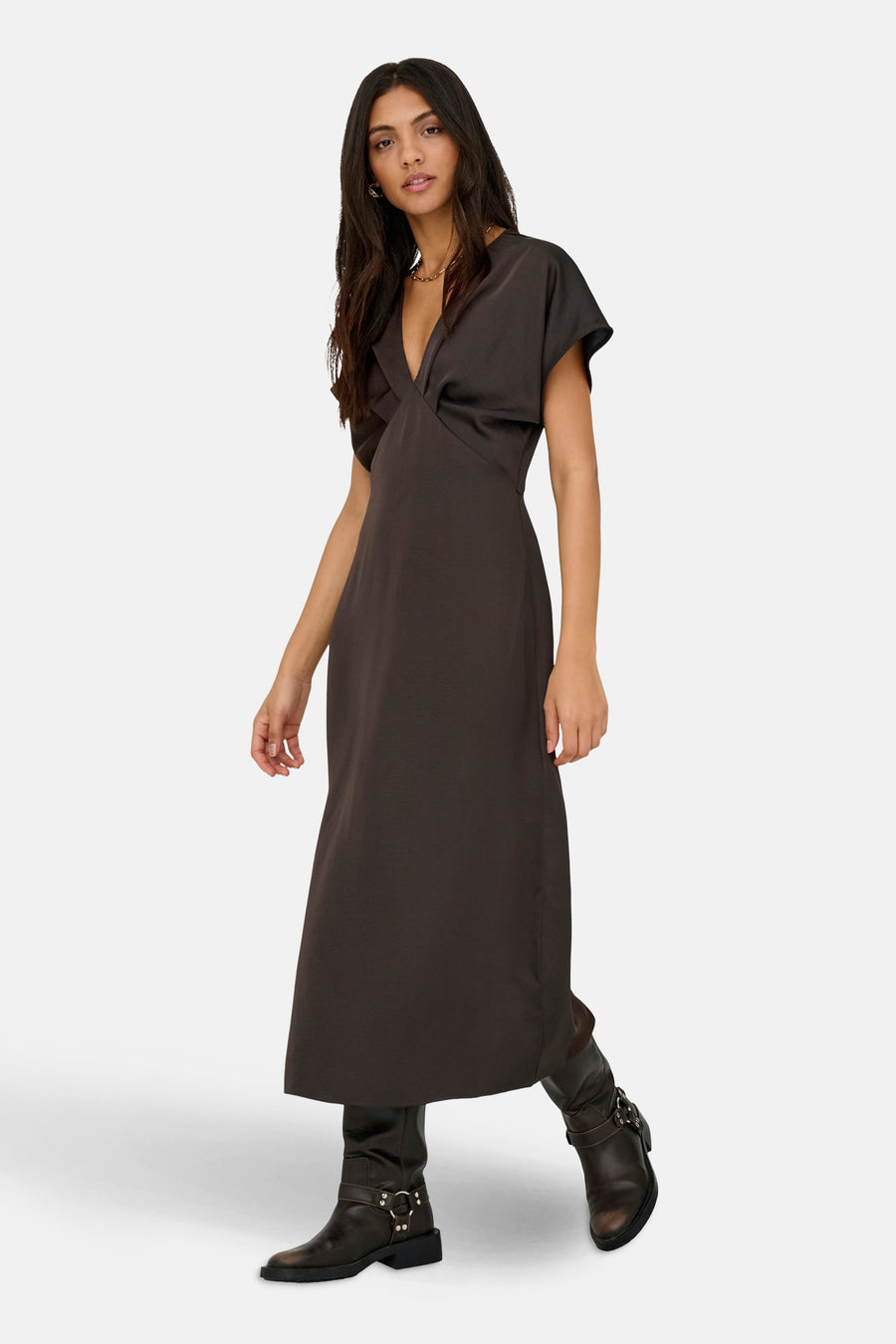 Kleedje met korte mouwen - bruin - JDY