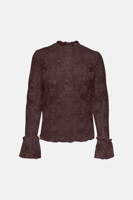 Blouse met lange mouwen - bruin