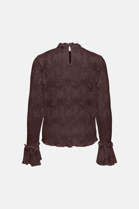 Blouse met lange mouwen - bruin