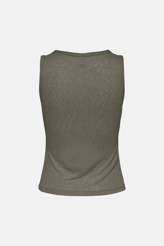 Groene tanktop van ONLY® met heather textuur, rugzijde, strakke pasvorm