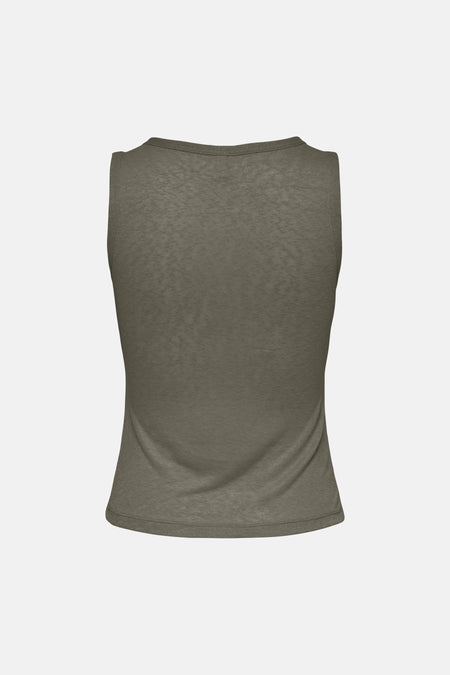 Groene tanktop van ONLY® met heather textuur, rugzijde, strakke pasvorm
