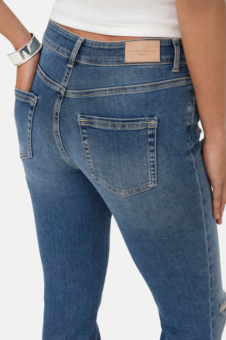 BLUSH FLARE - Medium Blue Denim