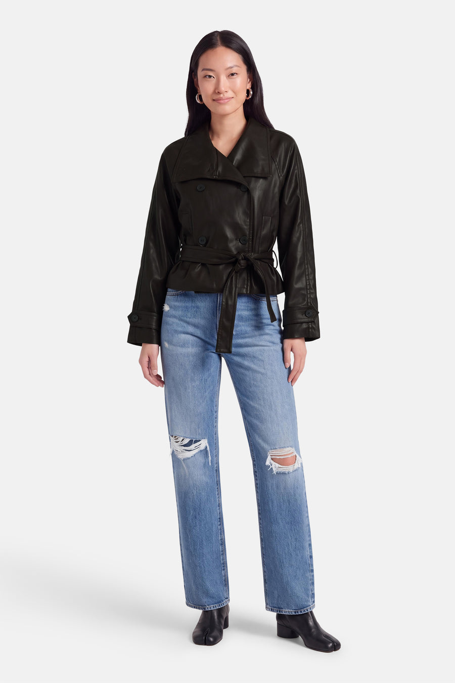 Veste en similicuir - brun