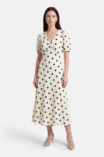 Kleedje met korte mouwen - ecru