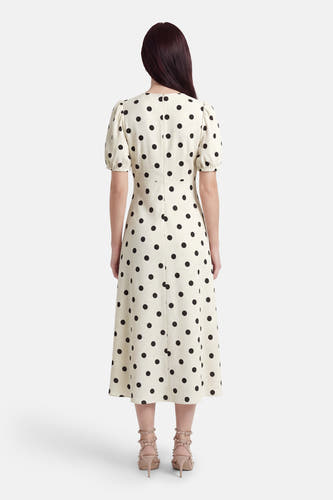 Kleedje met korte mouwen - ecru