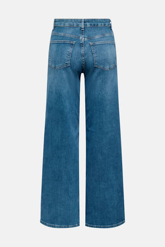 Middenblauwe denim jeans wide van ONLY, achterkant met zakken.