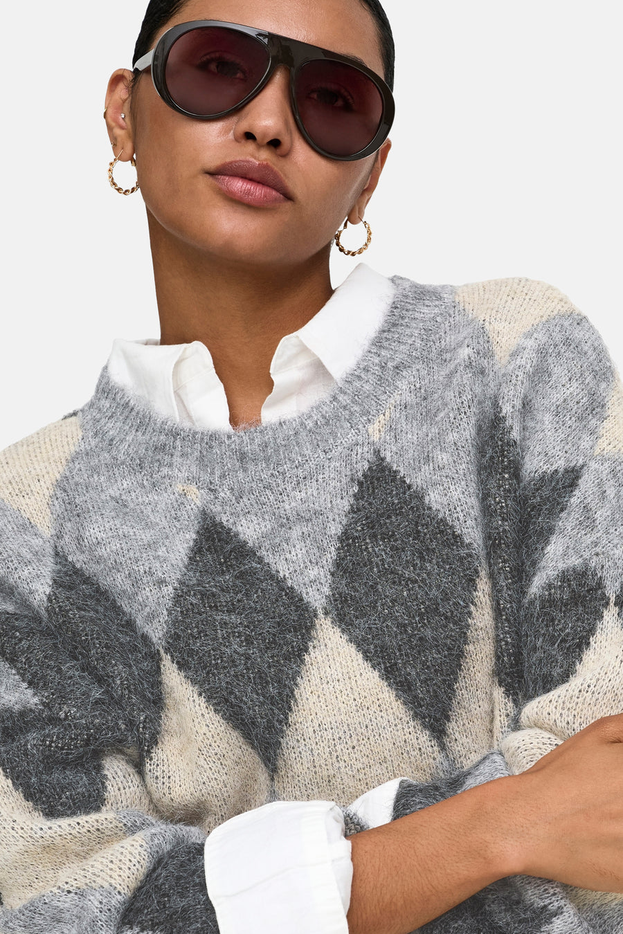 Pull col O gris - ONLY®