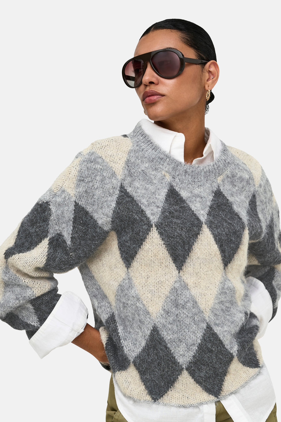 Pull col O gris - ONLY®