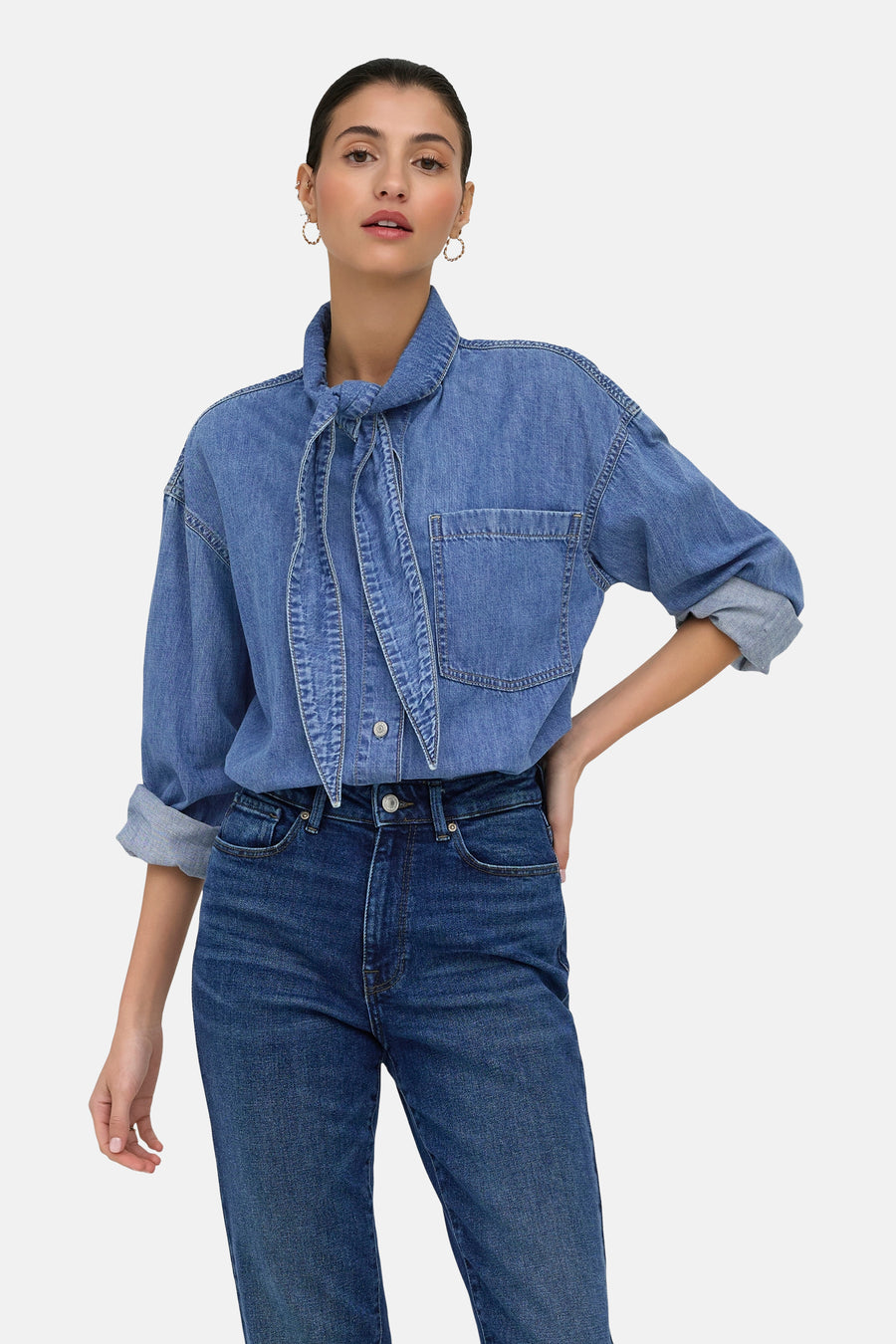 Hemd (lange mouwen) mid blue denim - ONLY®