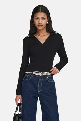 Pull col V noir - JDY