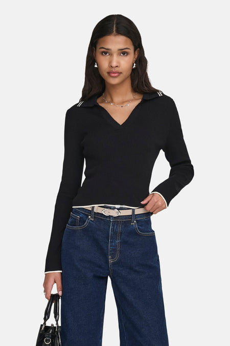 Pull V-hals - zwart