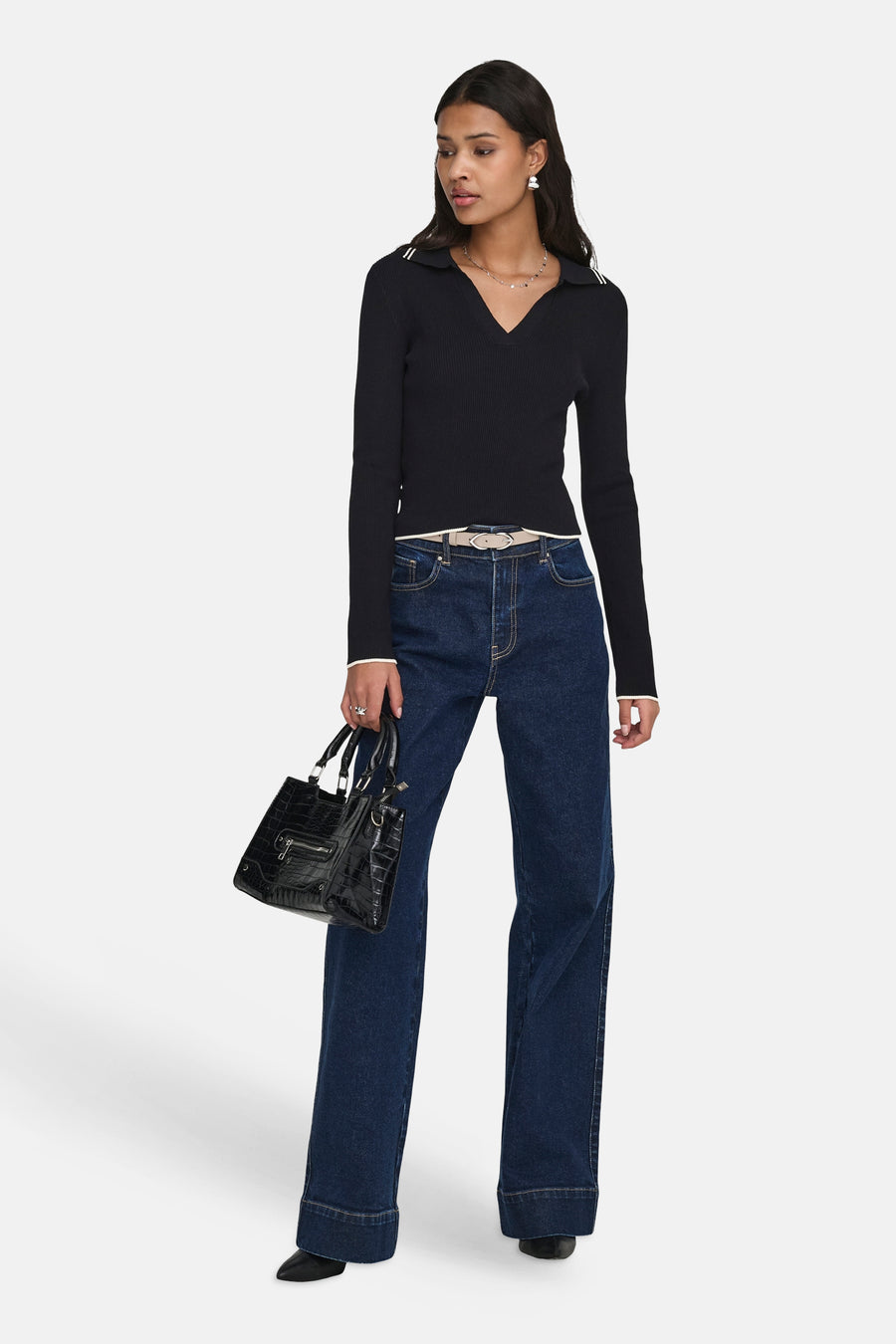 Pull col V noir - JDY