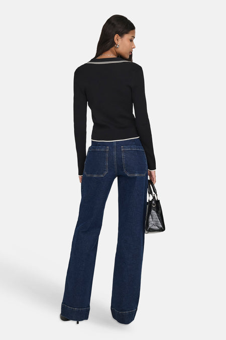 Pull V-hals - zwart