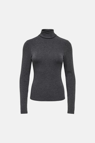 T-shirt met rolkraag - grijs