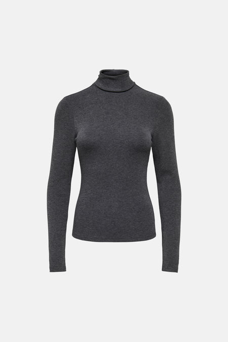 T-shirt met rolkraag - grijs