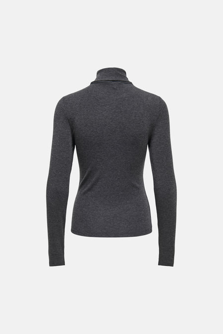 T-shirt met rolkraag - grijs