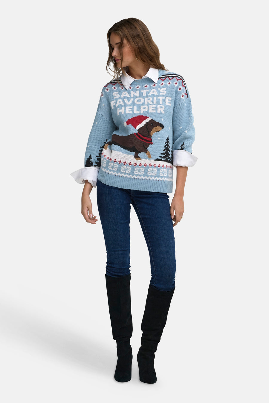 Trui met ronde hals blauw - ONLY®