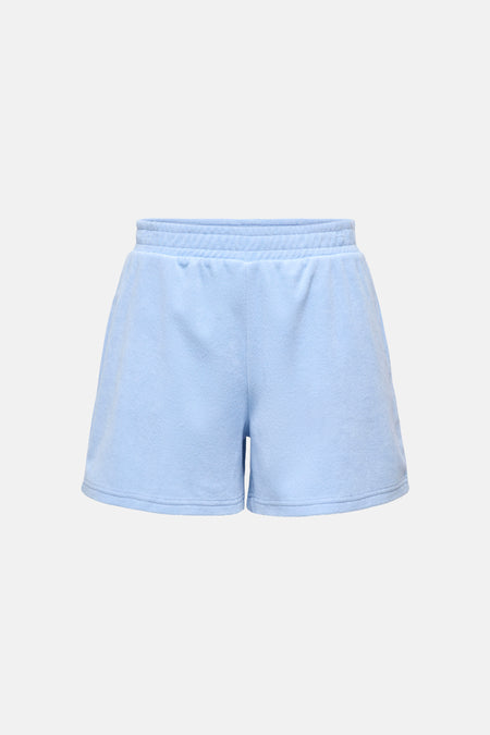 Blauw short van JDY, met een elastische tailleband en een zachte badstof textuur.