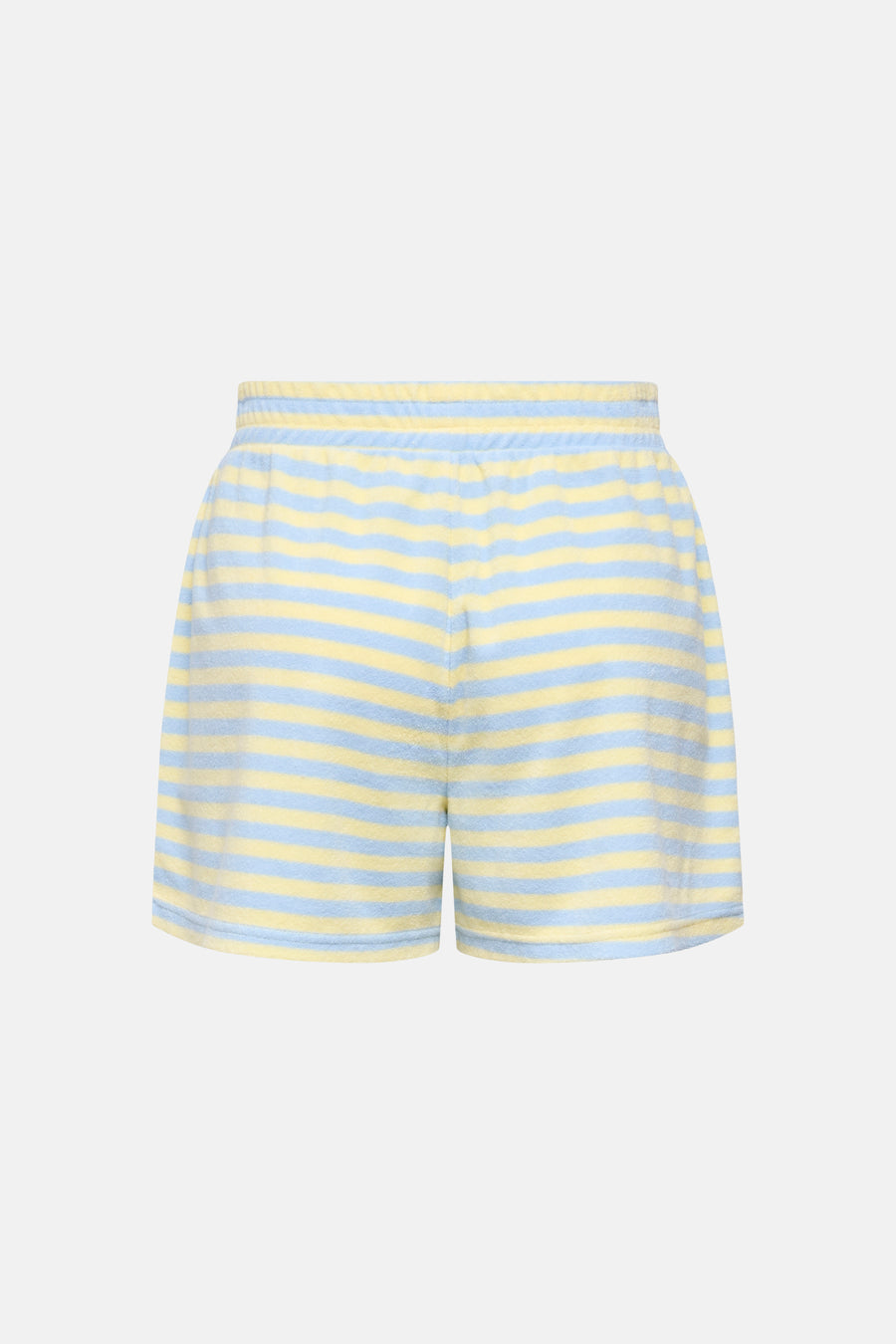Multikleurige short van JDY met een zachte textuur en blauw-gele horizontale strepen.

