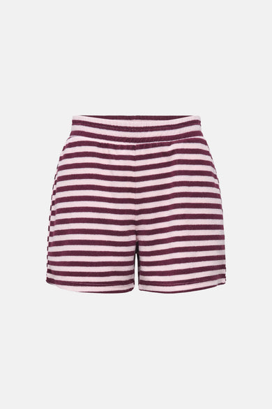 Short multicolore de JDY avec un motif rayé et une texture douce.