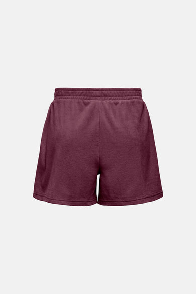 Bordeaux short van JDY, met een elastische tailleband en een zachte, veloursachtige textuur.