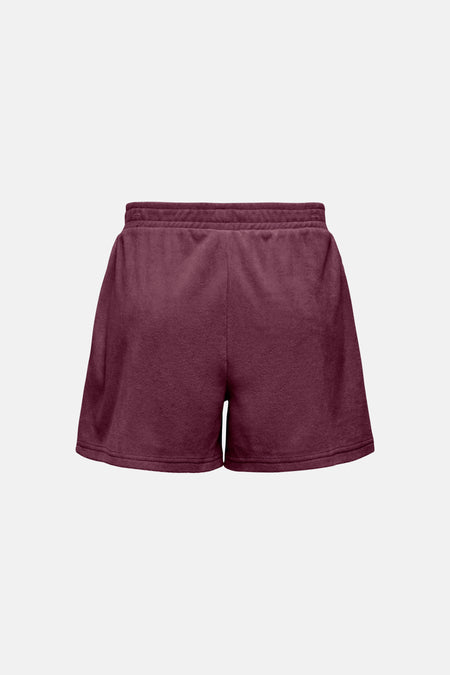 Bordeaux short van JDY, met een elastische tailleband en een zachte, veloursachtige textuur.