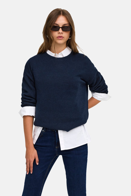 Trui met ronde hals blauw - ONLY®