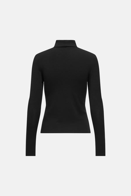 T-shirt met rolkraag - Black