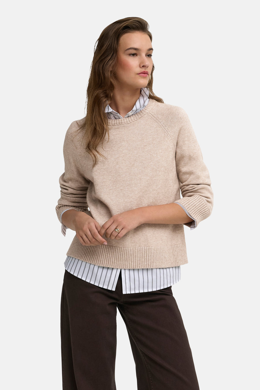 Trui met ronde hals beige - ONLY®