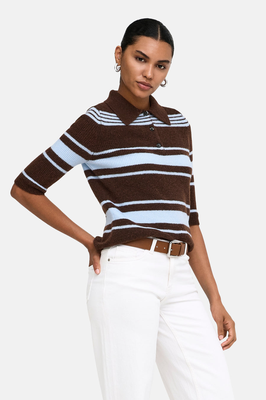 Trui met V-hals bruin - ONLY®