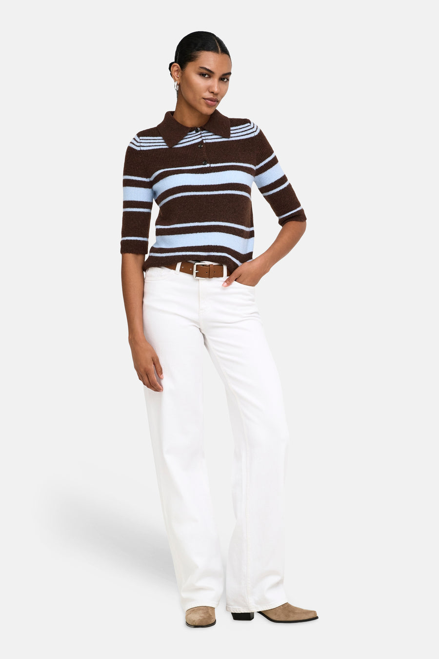 Trui met V-hals bruin - ONLY®