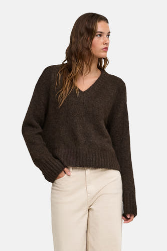 Pull col V brun - ONLY®