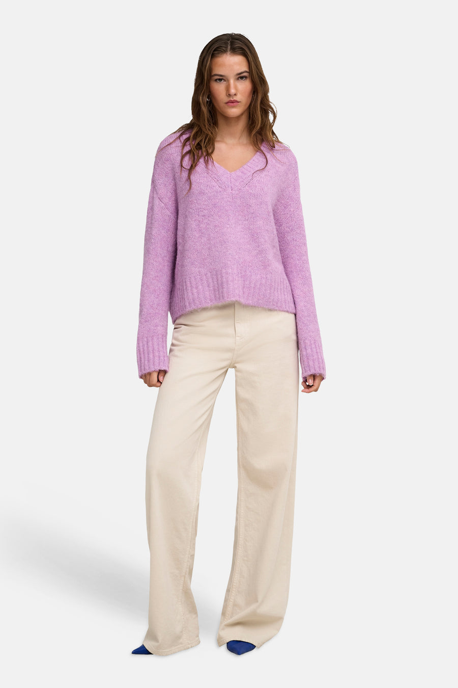 Trui met V-hals roze - ONLY®