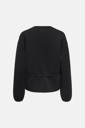 Veste courte noire ONLY®, vue arrière, à manches longues et avec une bande cousue dans le dos.