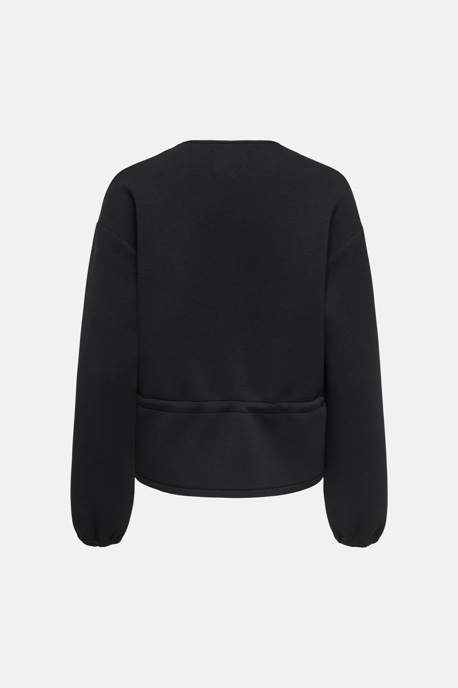 Veste courte noire ONLY®, vue arrière, à manches longues et avec une bande cousue dans le dos.