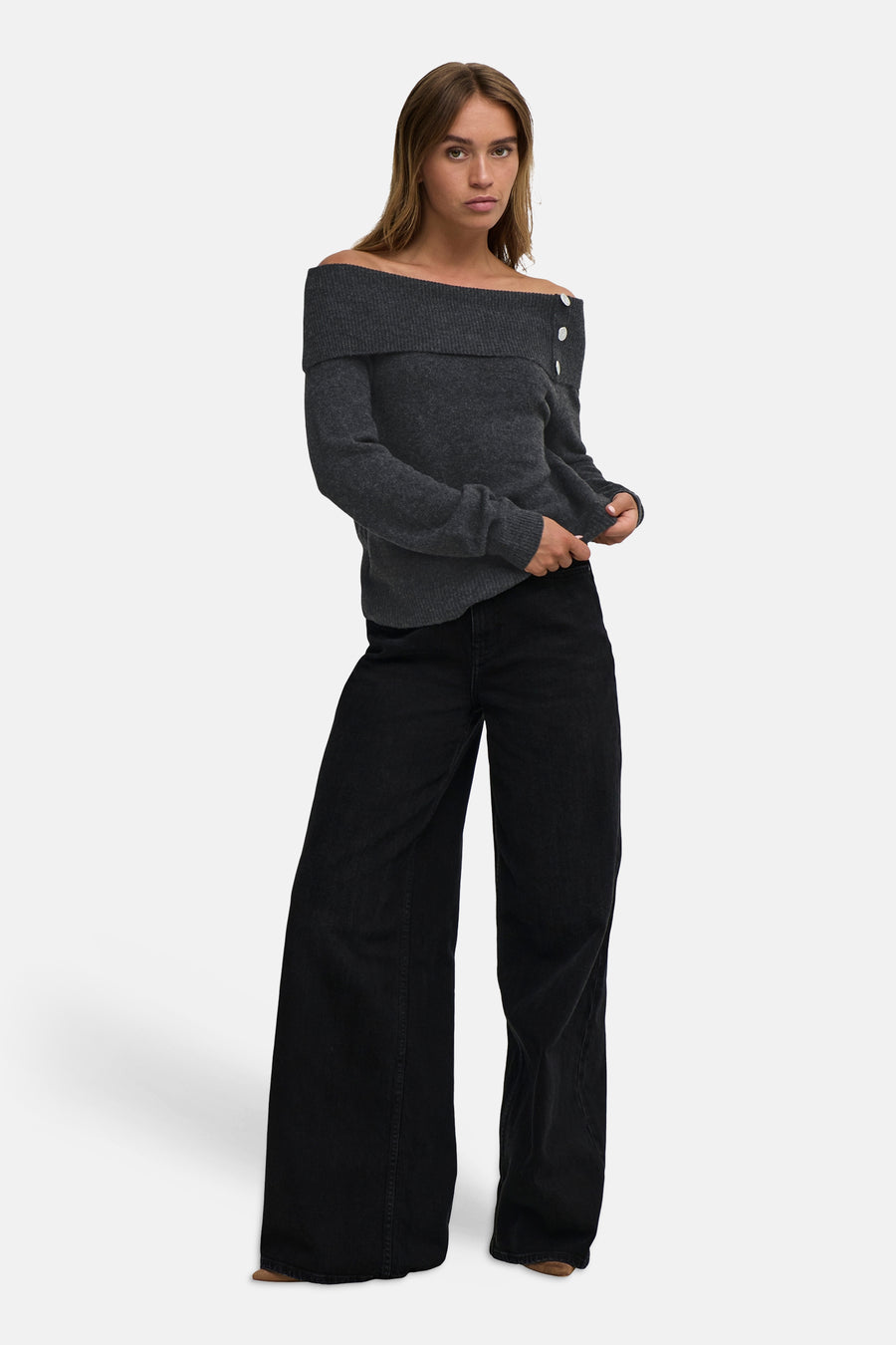 Pull col O gris - JDY