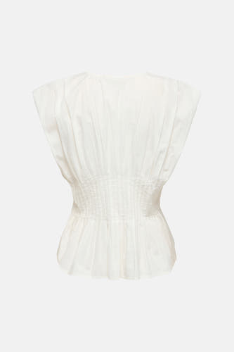 Witte mouwloze blouse van ONLY® met verticale plooien en gesmokte taille aan de achterkant.