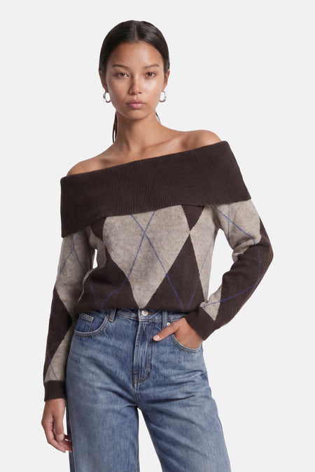 Pull offshoulder - Coffee Bean
