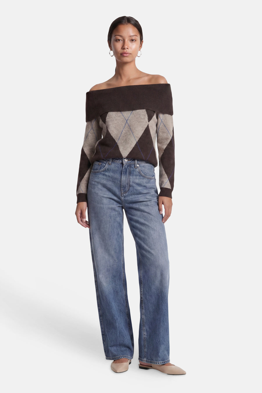 Trui (offshoulder) bruin - ONLY®
