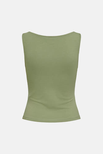 Groene mouwloze top van ONLY®, achterkant met boothals.