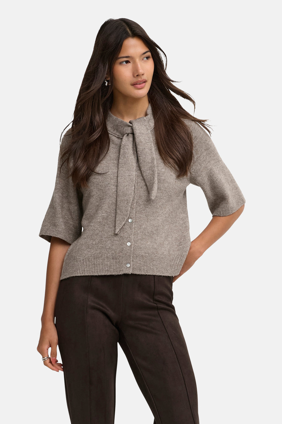 Pull col O beige - ONLY®