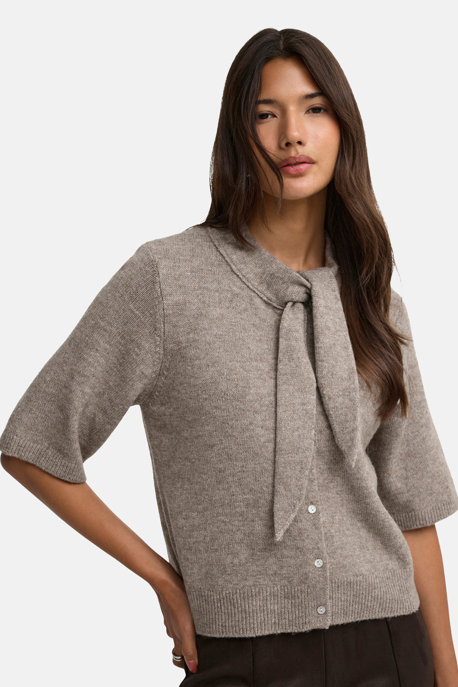 Pull col O beige - ONLY®